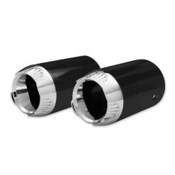 Show Chrome Accessories 4 1/2" Exhaust Extensions Black With Chrome Tip