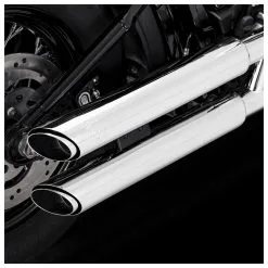 Vance & Hines PCX 3" Round Twin Slash Slip-On Mufflers Chrome
