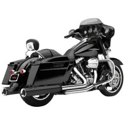 Cobra 4-1/2" PowrFlo Black Slip-On Mufflers With Chrome Tips