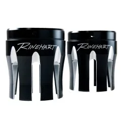 Rinehart Racing 4" Moto Series Machined End Caps Castle Style Black