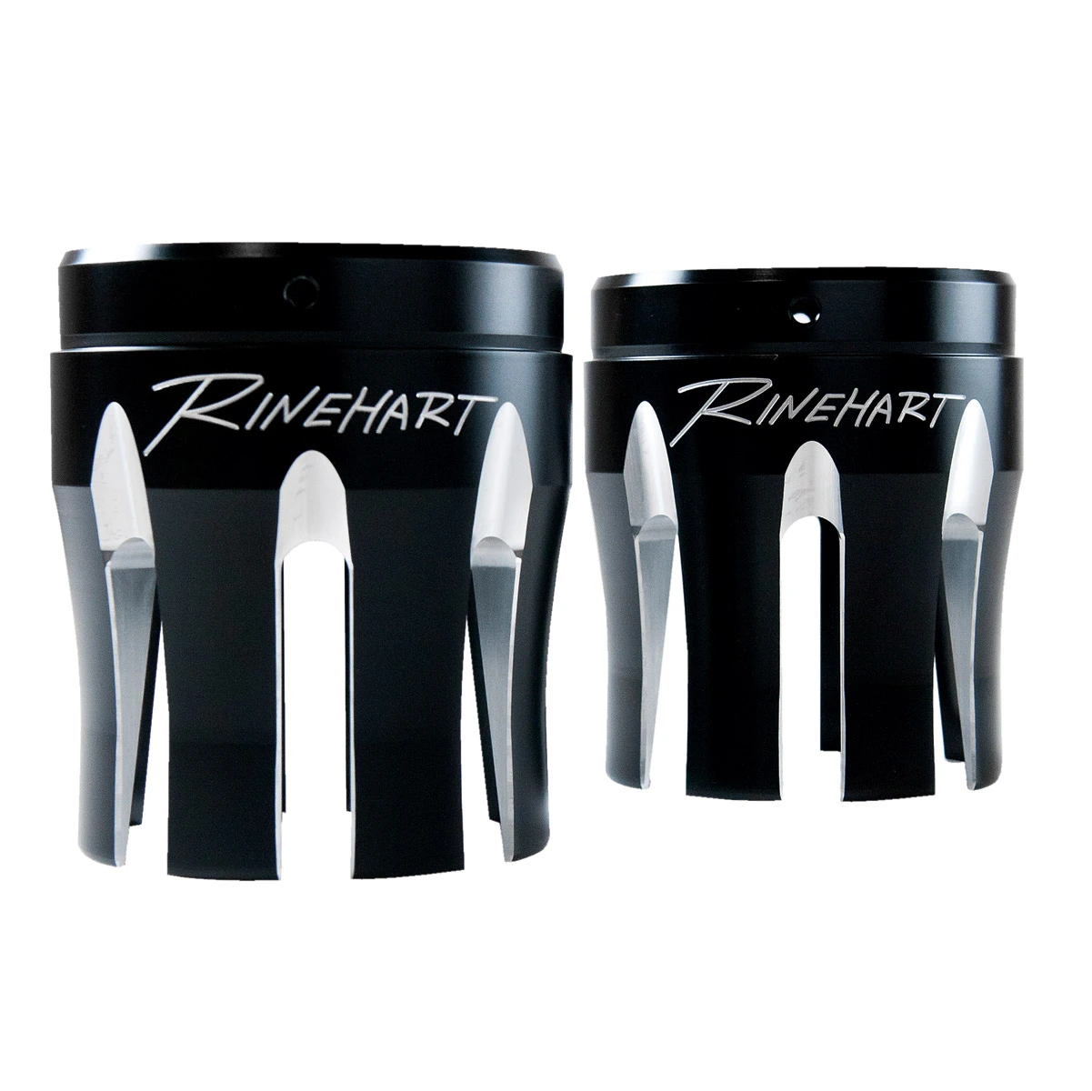 Rinehart Racing 4" Moto Series Machined End Caps Castle Style Black