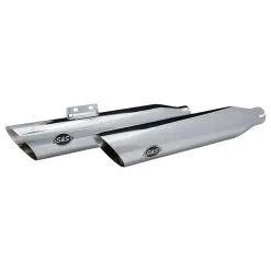 S&S Cycle Slash Cut Race Chrome Slip-On Mufflers
