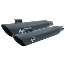 S&S Cycle 3-1/4" Slash Cut Black Slip-On Mufflers