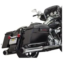 Bassani QNT 4" Chrome Slip-On Mufflers With Black End Caps