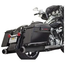 Bassani QNT 4" Black Slip-On Mufflers With Black End Caps
