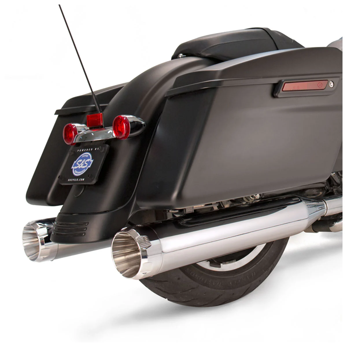 S&S Cycle MK45 4.5" Chrome Slip-On Mufflers With Chrome Thruster End Caps