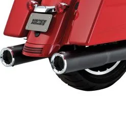 Vance & Hines Hi Output Slip-Ons Black With Chrome End Caps