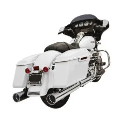 Bassani 4" DNT Straight Can Chrome Slip-On Mufflers With Chrome End Cap