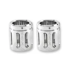 Rinehart Racing 4" Moto Series Machined End Caps Slot Style Chrome