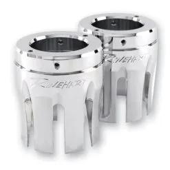 Rinehart Racing 4" Moto Series Machined End Caps Castle Style Chrome