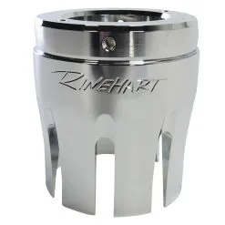 Rinehart Racing 3-1/2" Moto Series Machined End Cap Castle Style Chrome