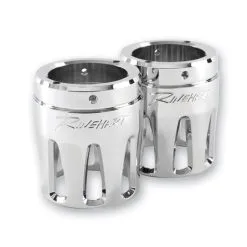 Rinehart Racing 3-1/2" Moto Series Machined End Cap Merge Style Chrome