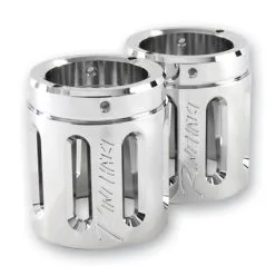 Rinehart Racing 3-1/2" Moto Series Machined End Cap Slot Style Chrome